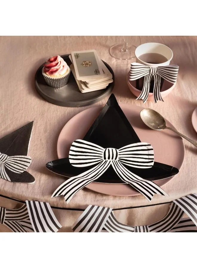 Meri Meri Black & White Stripy Bow Cups