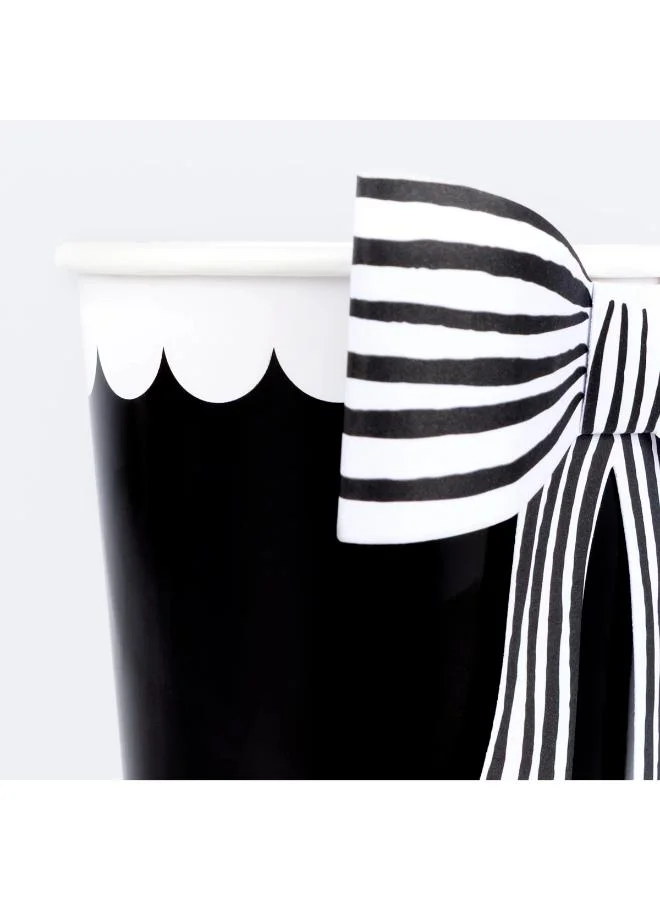 Meri Meri  Black & White Stripy Bow Cups  | Best Price UAE