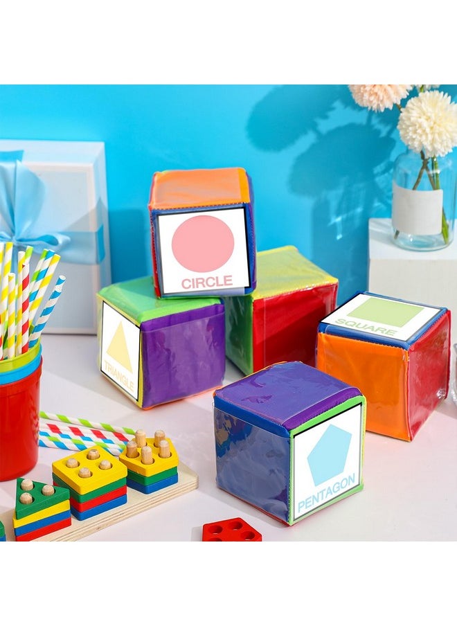 Yilloog - 8 Pcs 3.94 Inch Pocket Dice Diy Education Playing Game Dice For Classroom Soft Foam Dice With Clear Pocket Large Teacher Soft Dice Cubes Learning Teaching Stacking Blocks Toys Photo Child - Image 1