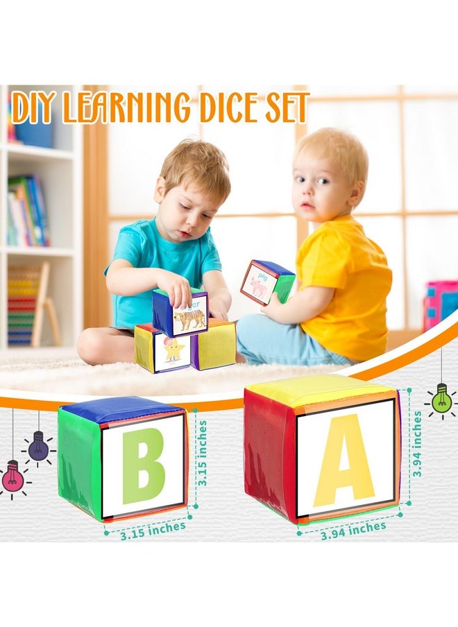 Yilloog - 8 Pcs 3.94 Inch Pocket Dice Diy Education Playing Game Dice For Classroom Soft Foam Dice With Clear Pocket Large Teacher Soft Dice Cubes Learning Teaching Stacking Blocks Toys Photo Child - Image 1