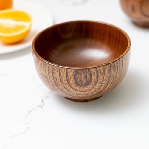 Cospring Handmade Wood Bowl, Mug, for Rice, Soup, Dip, Coffee, Tea, Decoration (2PCS Jujube Bowls, XL: 5.5 inch Dia by 3-1/8 inch High) - Image 5