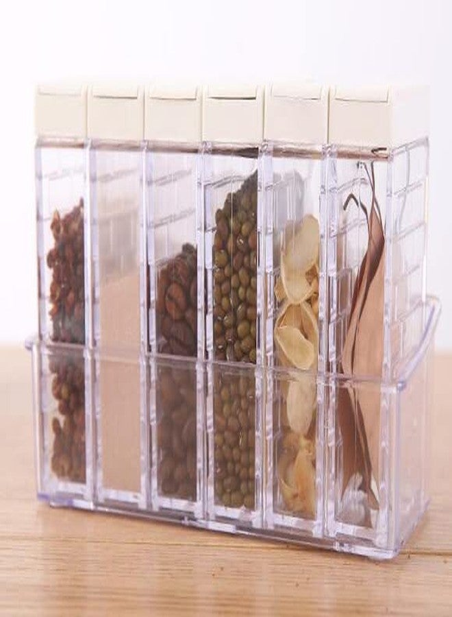 Dicanence 6 Case Spice Shaker Jars, Transparent Condiment Jar Storage Container Storage Bottle Box Set (White) - Image 5
