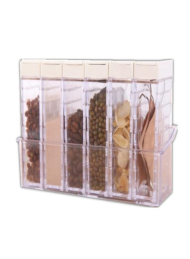 Dicanence 6 Case Spice Shaker Jars, Transparent Condiment Jar Storage Container Storage Bottle Box Set (White) - Image 1