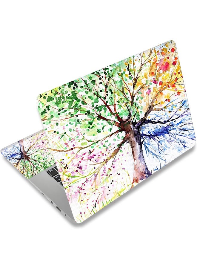 Home Trove Dinky Laptop Skin Sticker Decal, 12" 13" 13.3" 14" 15" 15.4" 15.8 Inch Laptop Universal Reusable Vinyl Skin Stickers Cover Art Decal Notebook Pc Personalized Protector-Colorful Tree  - Image 1