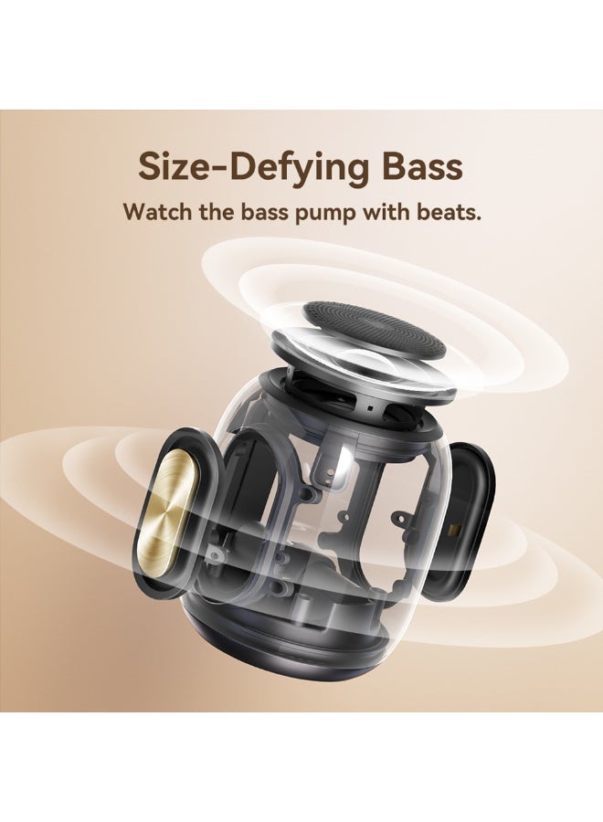 Tronsmart T8 Mini Portable Bluetooth Speaker 5.3, 16W Big Bass, 20 Hours Playtime, 360° Stereo Sound, IPX7 Waterproof, Custom EQ & Light, for Home, Outdoor, Travel (Black) - Image 2