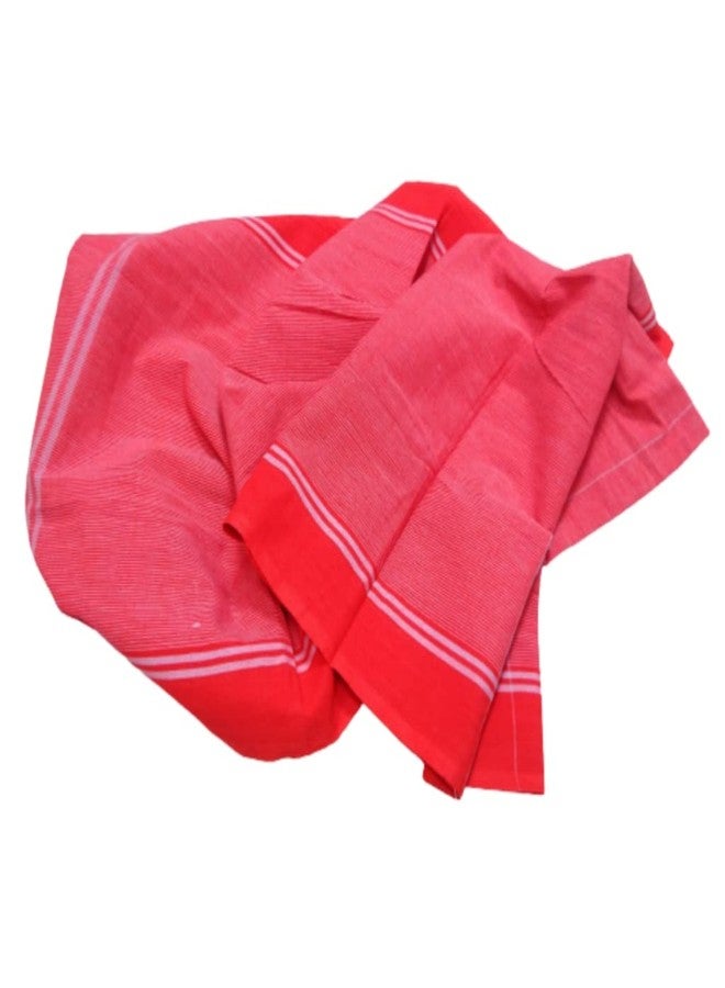 TRUEVELLI Kashi Red Towel 100% Cotton Pack of 1x4 Attached Piece (Kashi Red Size:27x54 Inch) - Image 4