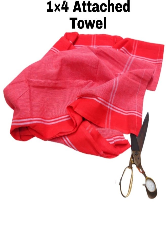 TRUEVELLI Kashi Red Towel 100% Cotton Pack of 1x4 Attached Piece (Kashi Red Size:27x54 Inch) - Image 5