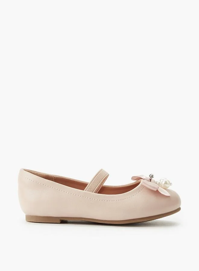 جونيورز Girls Elastic Strap Ballerina Shoes
