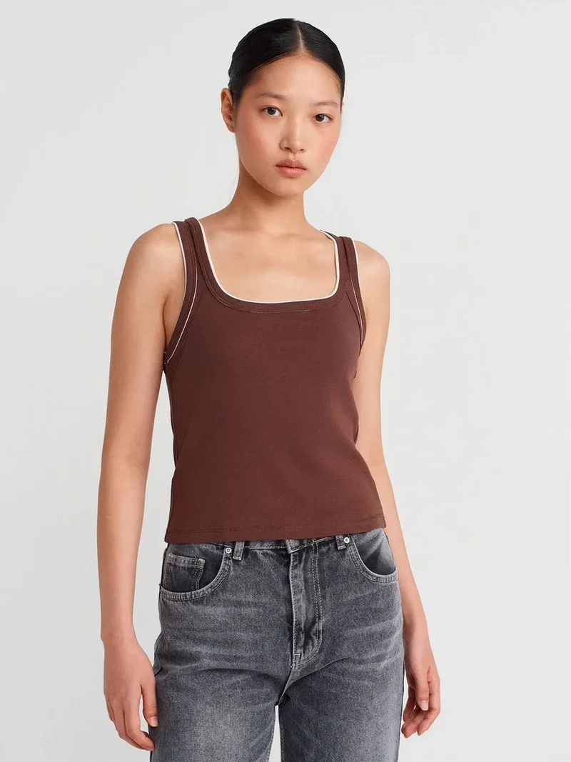 Dilvin DILVIN Women's Ribbed Cotton Cami Blouse