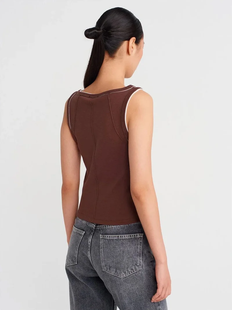 Dilvin DILVIN Women's Ribbed Cotton Cami Blouse