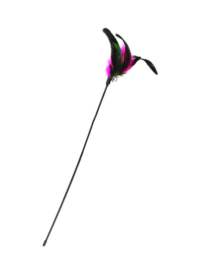 OUTAD Chaser Wand Teaser Feather With Bell Interactive Toy Black/Beige/Red - Image 1