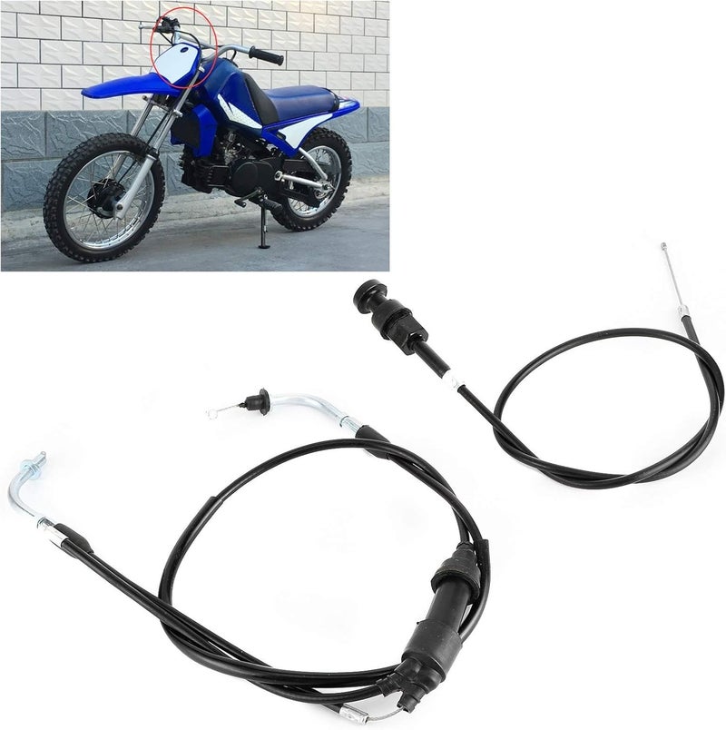 Chock Throttle Cable Assembly for PW50 PW 50 Dirt Bike PY50, Replacement Accelerator Cable Kit with Steel Core and PVC Sheath, Compatible with Peewee Coyote - Image 2