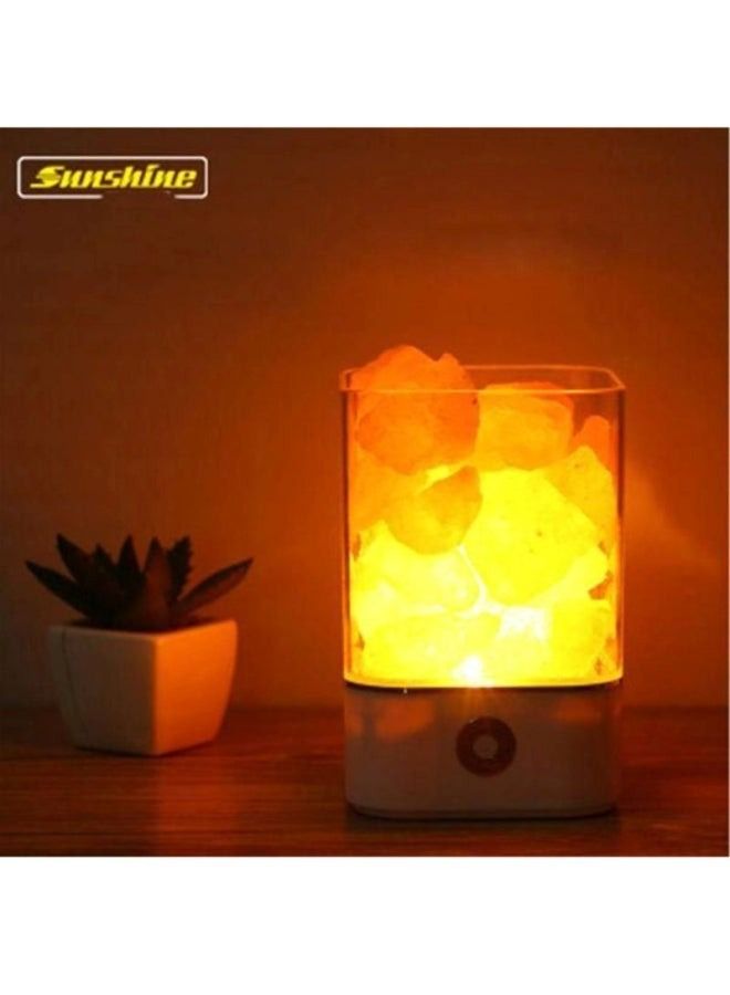 USB Crystal Salt Night Light White/Clear/Pink 11x11centimeter - Image 4
