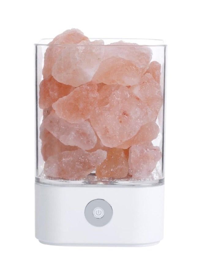 USB Crystal Salt Night Light White/Clear/Pink 11x11centimeter - Image 1