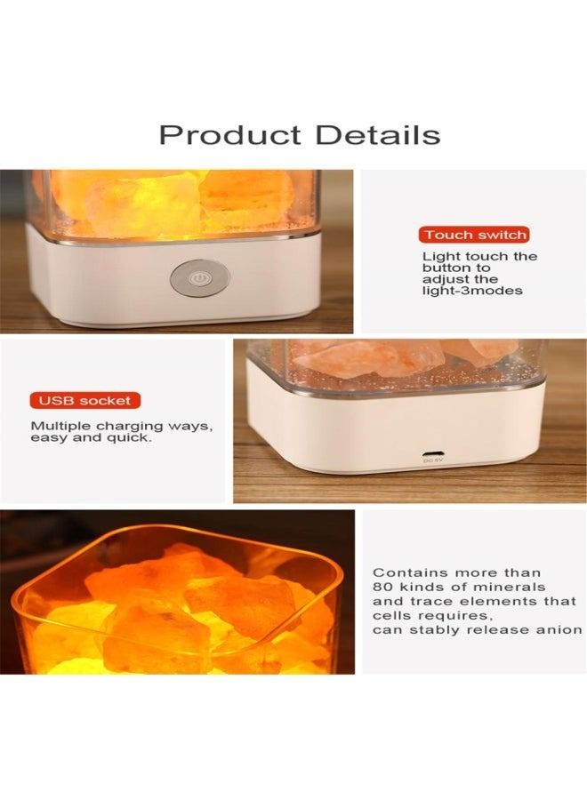 USB Crystal Salt Night Light White/Clear/Pink 11x11centimeter - Image 2