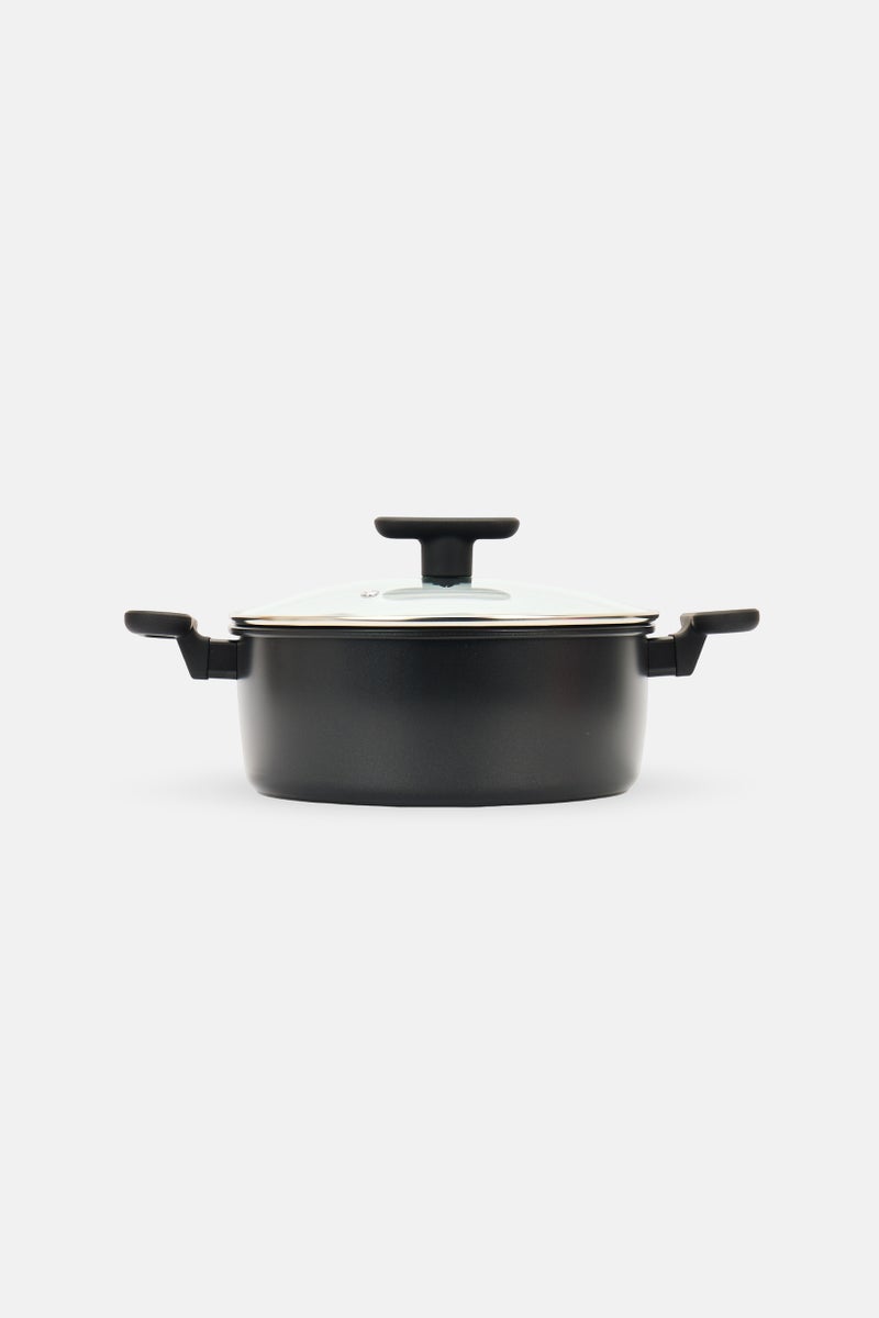 IKO Ceramic Non Stick Dutch Oven With Glass Lid, Black - Image 1