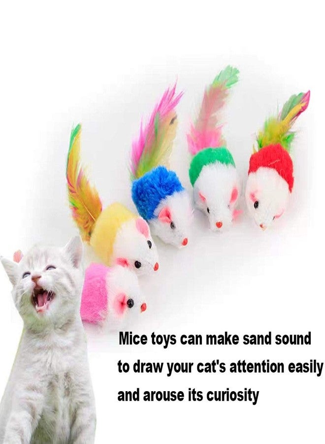 VOVIGGOL Cat Mice Toys for Indoor Cats 12PCS, 5 Color Variety Mouse Cat Toy for Cats, Furry Cat Toy Mice Rattle Small Mouse Kitten Interactive Play - Image 3
