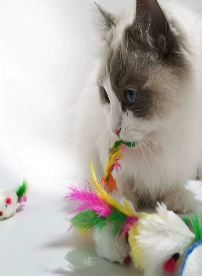 VOVIGGOL Cat Mice Toys for Indoor Cats 12PCS, 5 Color Variety Mouse Cat Toy for Cats, Furry Cat Toy Mice Rattle Small Mouse Kitten Interactive Play - Image 5