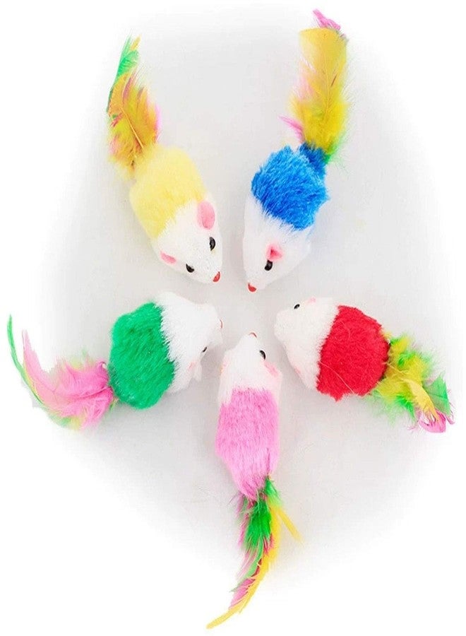 VOVIGGOL Cat Mice Toys for Indoor Cats 12PCS, 5 Color Variety Mouse Cat Toy for Cats, Furry Cat Toy Mice Rattle Small Mouse Kitten Interactive Play - Image 2