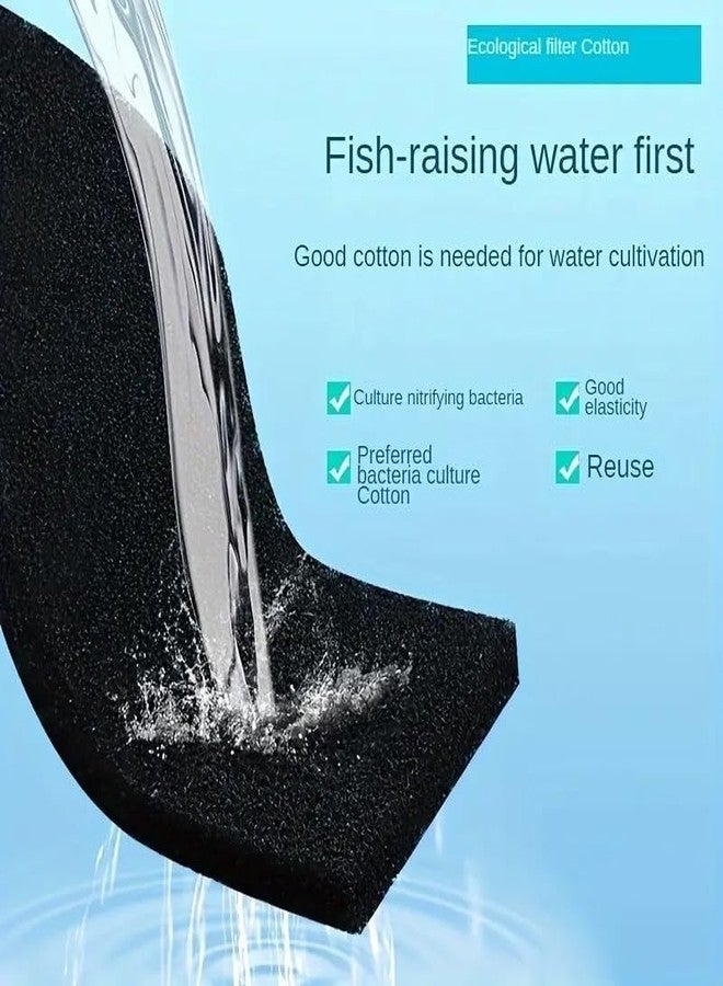 VAYINATO® Aquarium Black Bio Sponge Uncut Full Piece 30 * 50 * 2 CM - Can Be Cut (30CM*10Cm) - 5 Pcs Reusable Filter Sponge for Aquarium Fish Tank | Cut to Fit Any Size (Fine Porus) by Petzlifeworld - Image 2