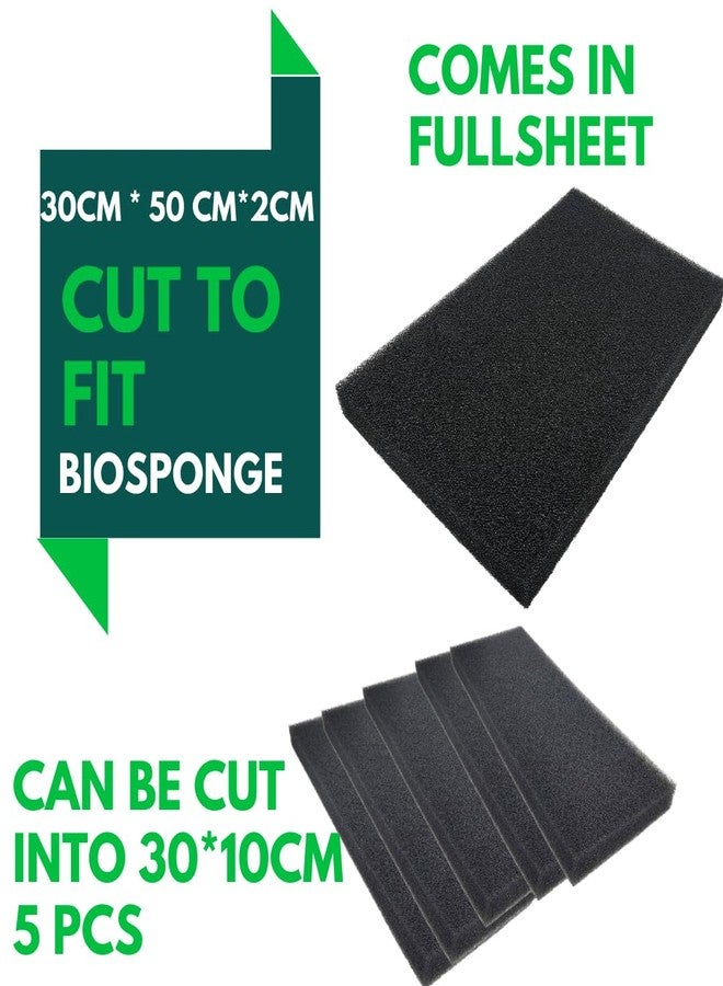 VAYINATO® Aquarium Black Bio Sponge Uncut Full Piece 30 * 50 * 2 CM - Can Be Cut (30CM*10Cm) - 5 Pcs Reusable Filter Sponge for Aquarium Fish Tank | Cut to Fit Any Size (Fine Porus) by Petzlifeworld - Image 3