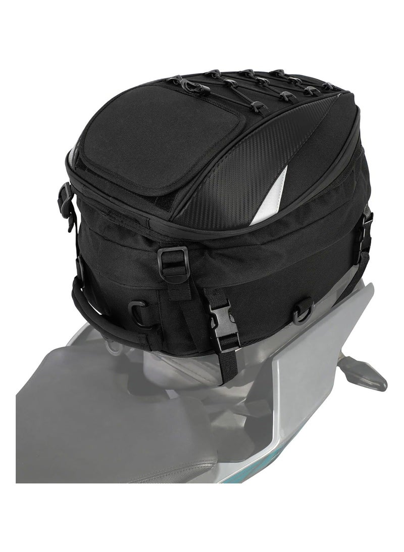 VIUAUAX Motorcycle Tail Bag 22-38L Dual Use Seat Helmet Bag Backpack Universal for Motorcycle Motorbike Street Dirt Bike Accessories.Motorcycle Rear Seat Helmet Bag Large Capacity Riding Bag Travel Backpack Water-Resistant Rear Tail Bag Rider Gear. - Image 5