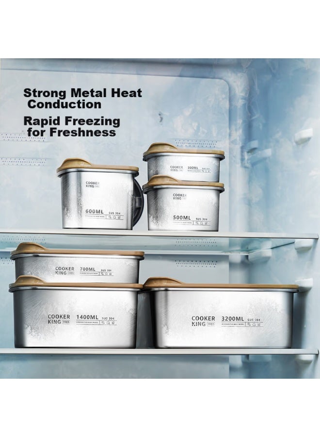 COOKER KING Chuidahuang 304 Stainless Steel Food Storage Containers, Vacuum-sealed Fresh-keeping Airtight Storage Boxes Lunch Box Set Medium Size 4-piece Set - Image 3