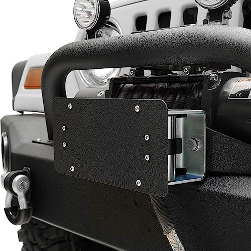 ZORASEN License Plate Mount for Winch Roller Fairlead Winch License Plate Holder - Image 2