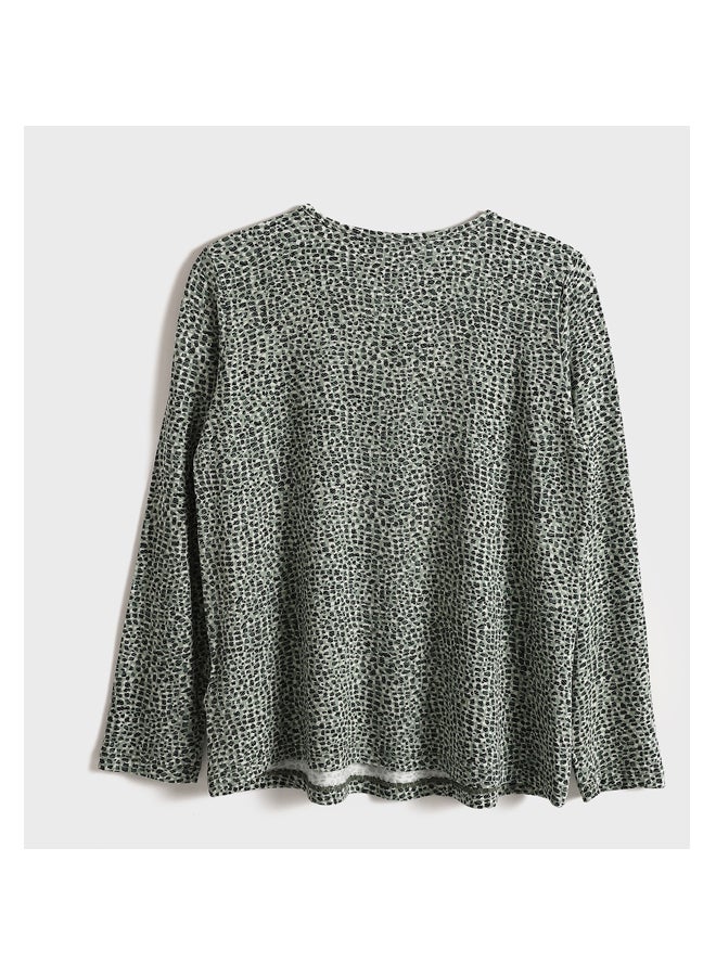 LC WAIKIKI Crew Neck Patterned Long Sleeve Women's T-Shirt - Image 2
