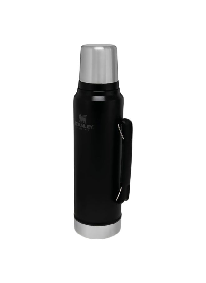 Stanley Classic Legendary Bottle 1L / 1.1QT – Matte Black BPA-Free Stainless Steel Thermos Flask | 24-Hour Hot & Cold Retention with Double-Wall Vacuum Insulation | Leakproof Twist Lid Doubles as Cup | Durable, Rustproof & Dishwasher Safe | Ideal for Travel, Office, and Outdoors