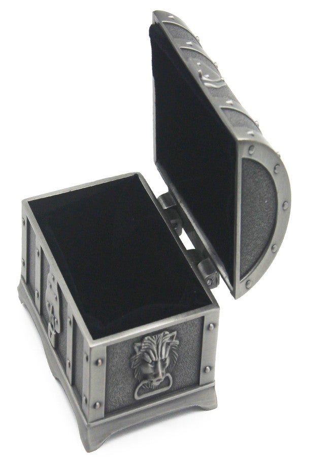 AVESON Rectangle Vintage Metal Treasure Chest Trinket Jewelry Box Gift Box Ring Case for Girls Ladies Women, Small, Tin Color - Image 5