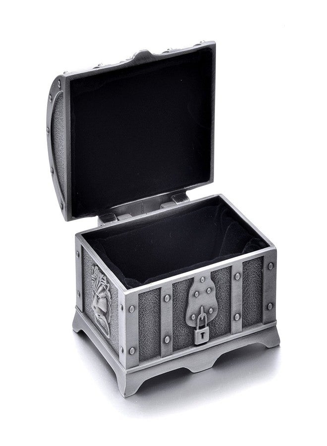 AVESON Rectangle Vintage Metal Treasure Chest Trinket Jewelry Box Gift Box Ring Case for Girls Ladies Women, Small, Tin Color - Image 4