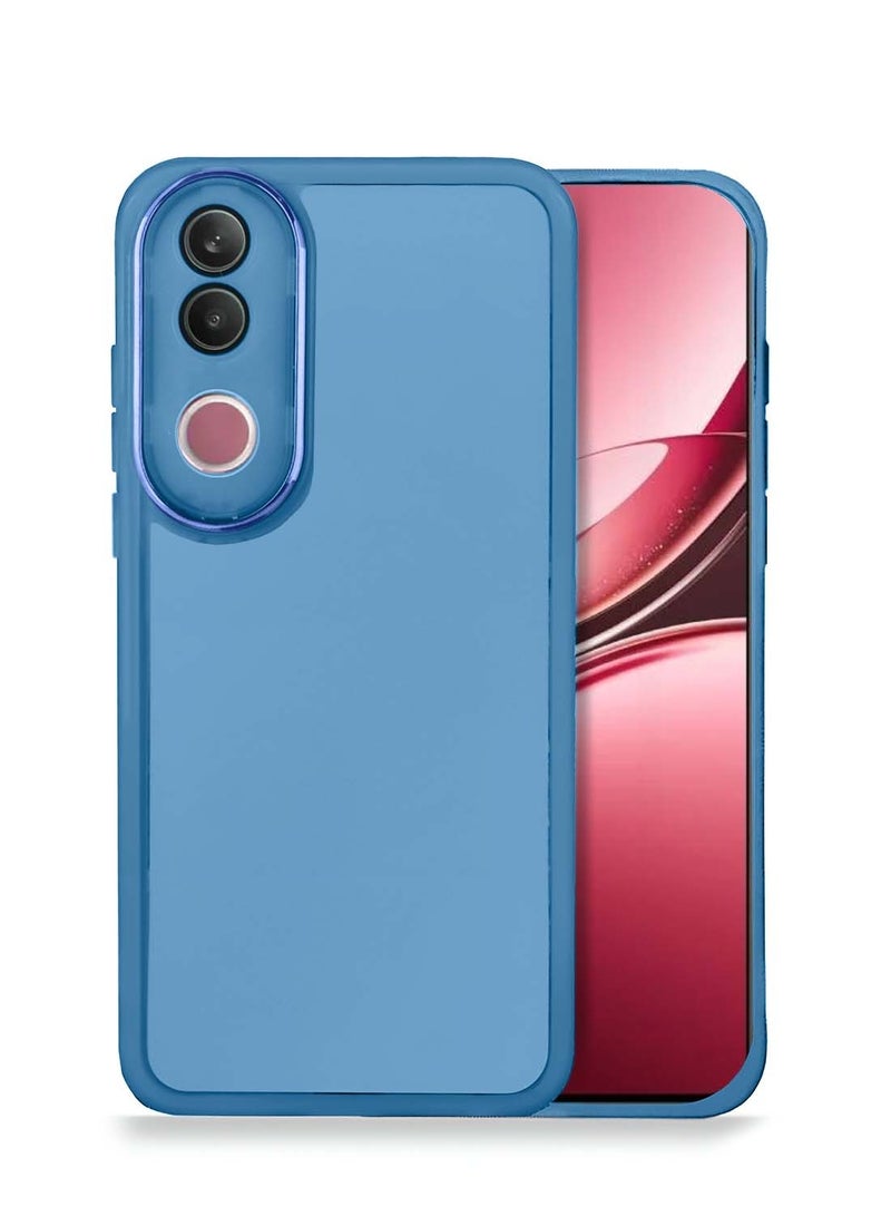 Wtech vivo V50 5G 2025 Soft Transparent TPU Silicone Ultra Thin Phone Stylish Electroplated Camera Border Back Case Cover - Blue - Image 1