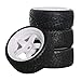 Share Goo ShareGoo OD 255 12mm Hex White 5Spoke Plastic Wheel Rims Rubber Tires Compatible with HSP HPI RC 110 On Road Racing Car - Image 3