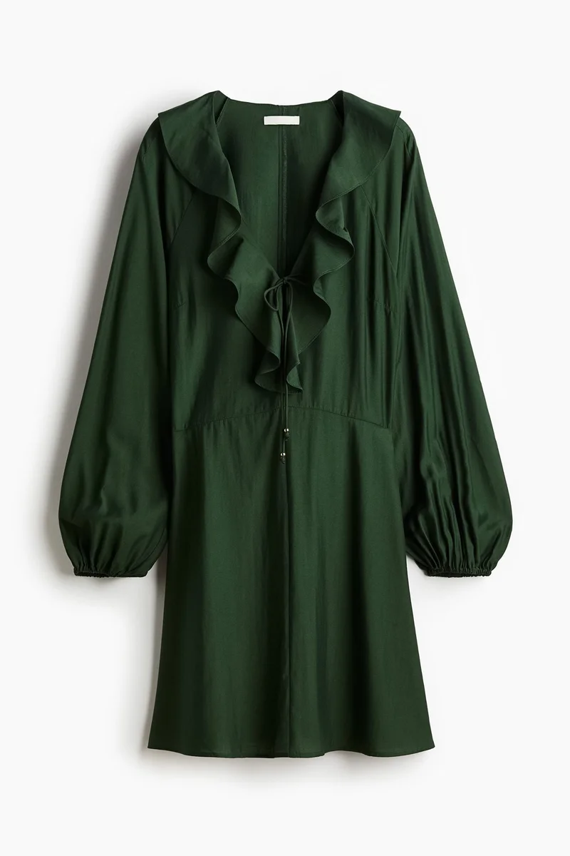 H&M Flounce-Trimmed Dress