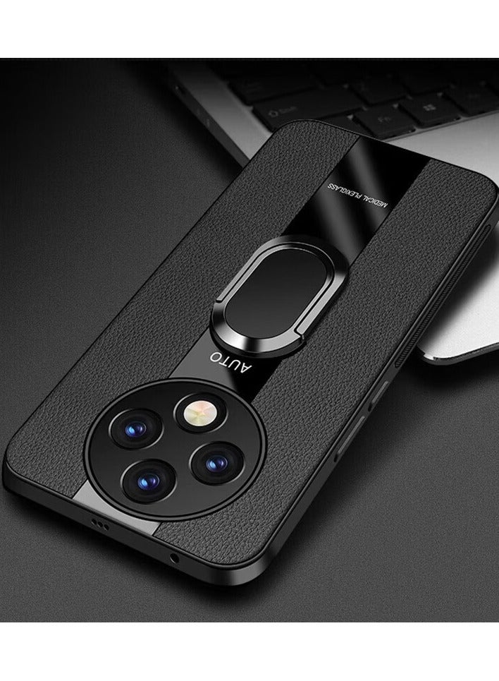 عام غطاء فيفو Y300 برو مع لوح معدني مدمج للوقوف 【يدعم الحامل المغناطيسي للسيارة】 【حامل معدني قائم】 【آمن للاستخدام مع الحلقة】 - غلاف جلدي للهاتف - Image 1