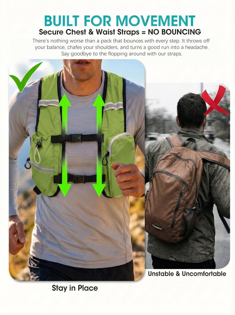 VPBAGE Small Hiking Backpack with Front Phone Holder, Packable Back pack with Chest and Waist Strap - Image 3