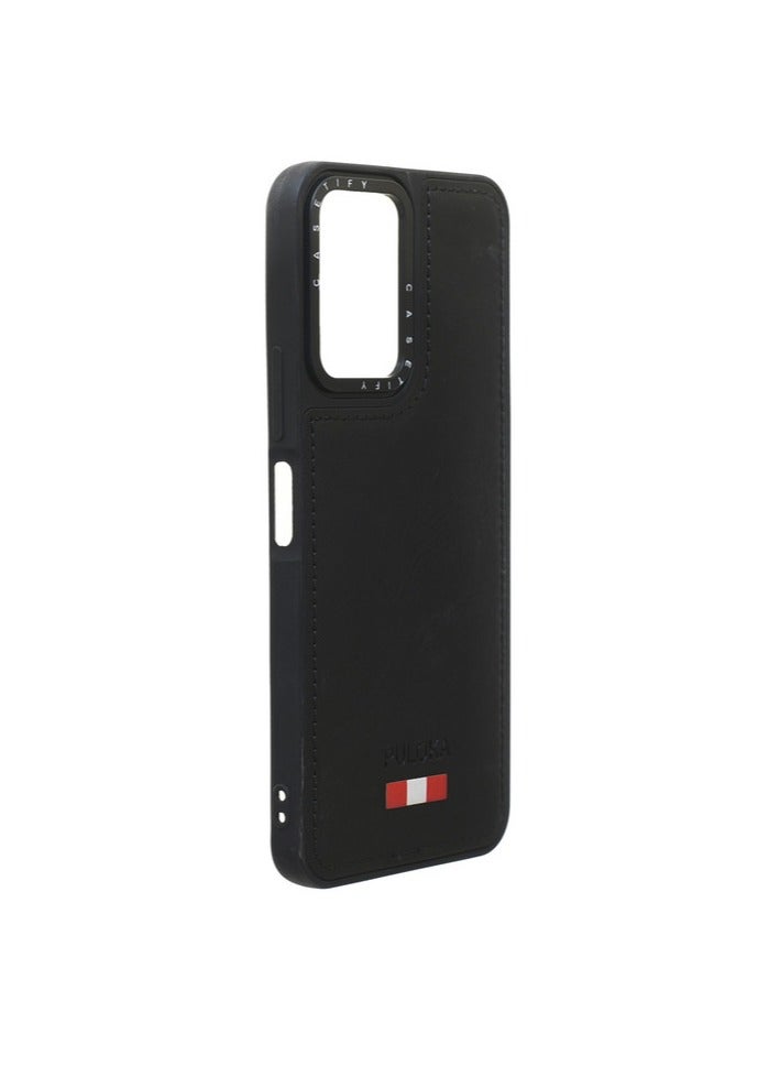 Leather Silicone And Plastic Back Phone Protection Cover For vivo Y02s - Black - Image 2