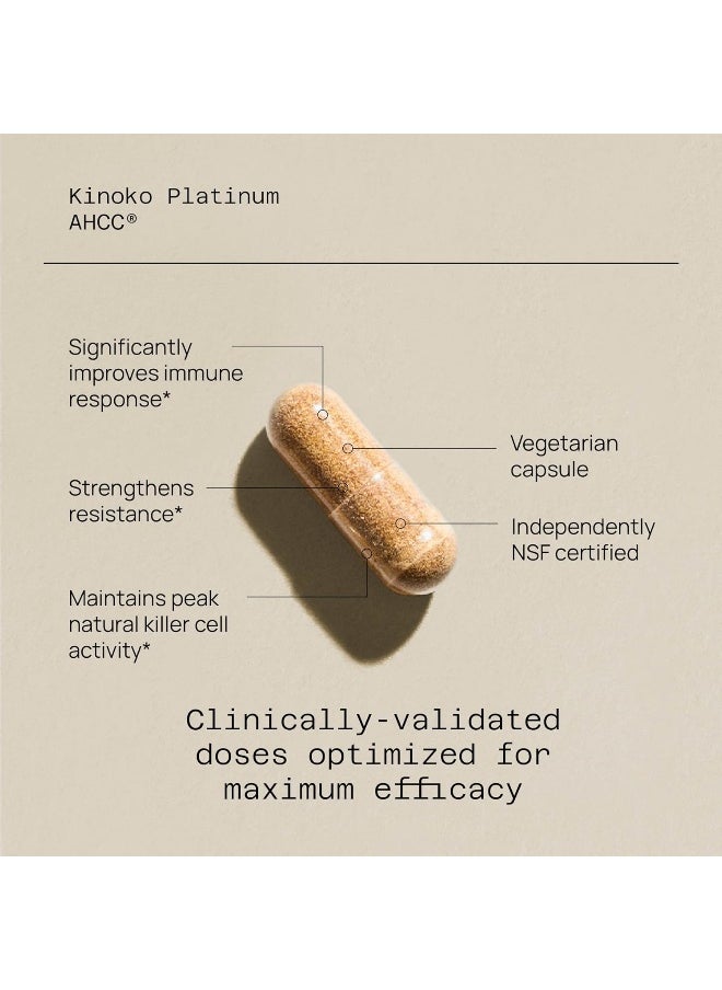Quality of Life Labs Kinoko Platinum Ahcc Immune Support 60 Vegetarian Supplement  - Image 3