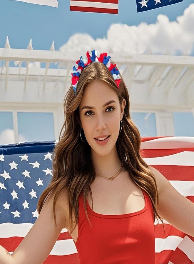 Mimeile 4th of July Headband Independence Day Hair Accessories Patriotic Hairband Simulated Flower Gifts Parade Party Supplies - Image 5