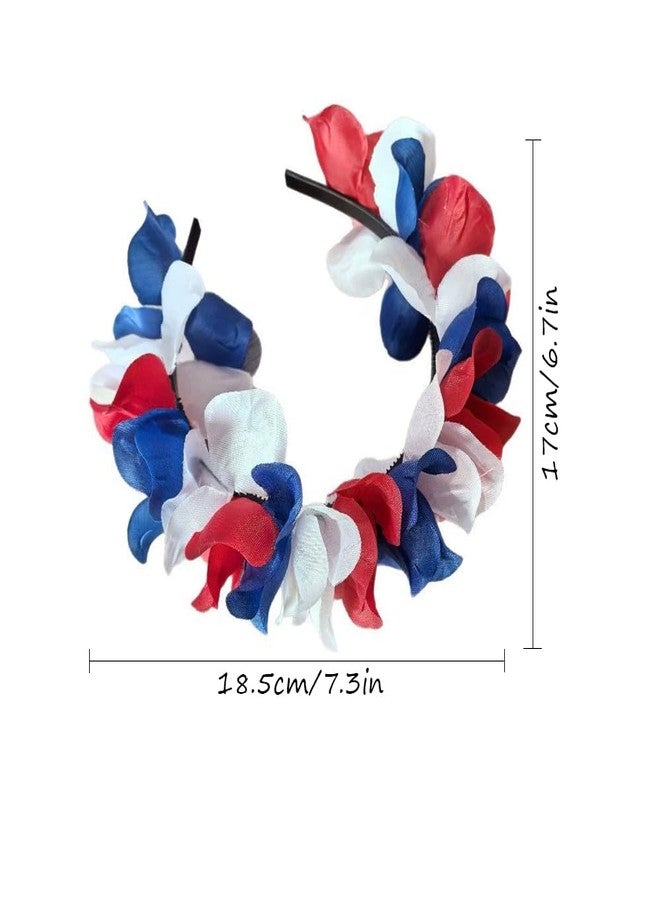 Mimeile 4th of July Headband Independence Day Hair Accessories Patriotic Hairband Simulated Flower Gifts Parade Party Supplies - Image 2