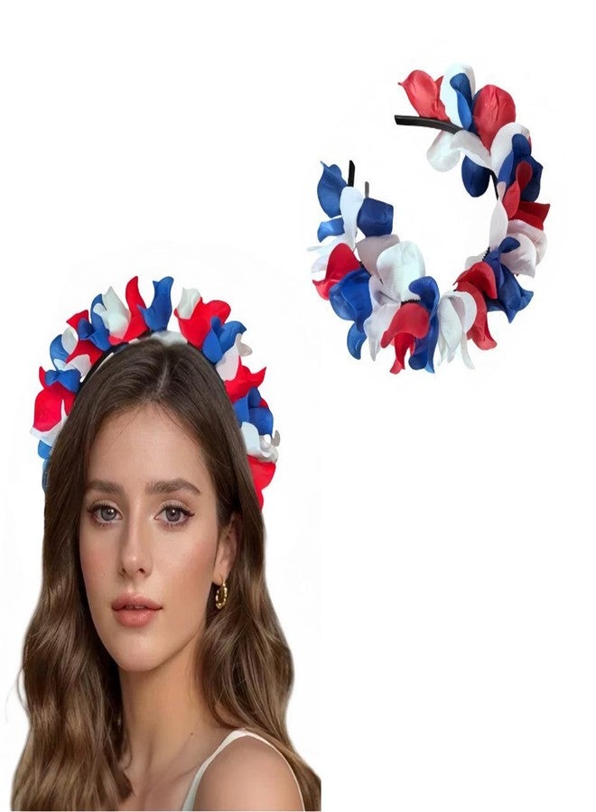 Mimeile 4th of July Headband Independence Day Hair Accessories Patriotic Hairband Simulated Flower Gifts Parade Party Supplies - Image 1
