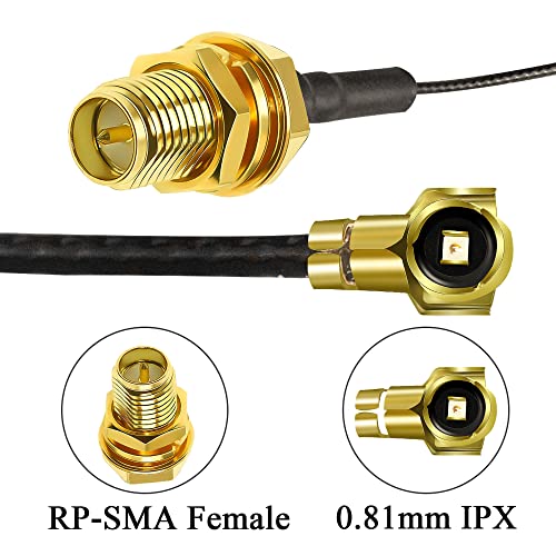 TUOLNK IPX to RP-SMA Female Extension Cable 0.81mm U.fl MHF4 to RP SMA Female Wifi Antenna Cable for Wireless Network Bluetooth Mini PCI to Reverse Polarity SMA Female Coaxial Cable 12inch (30cm) 5 Pack - Image 3