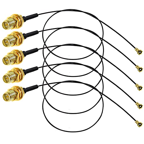 TUOLNK IPX to RP-SMA Female Extension Cable 0.81mm U.fl MHF4 to RP SMA Female Wifi Antenna Cable for Wireless Network Bluetooth Mini PCI to Reverse Polarity SMA Female Coaxial Cable 12inch (30cm) 5 Pack - Image 1