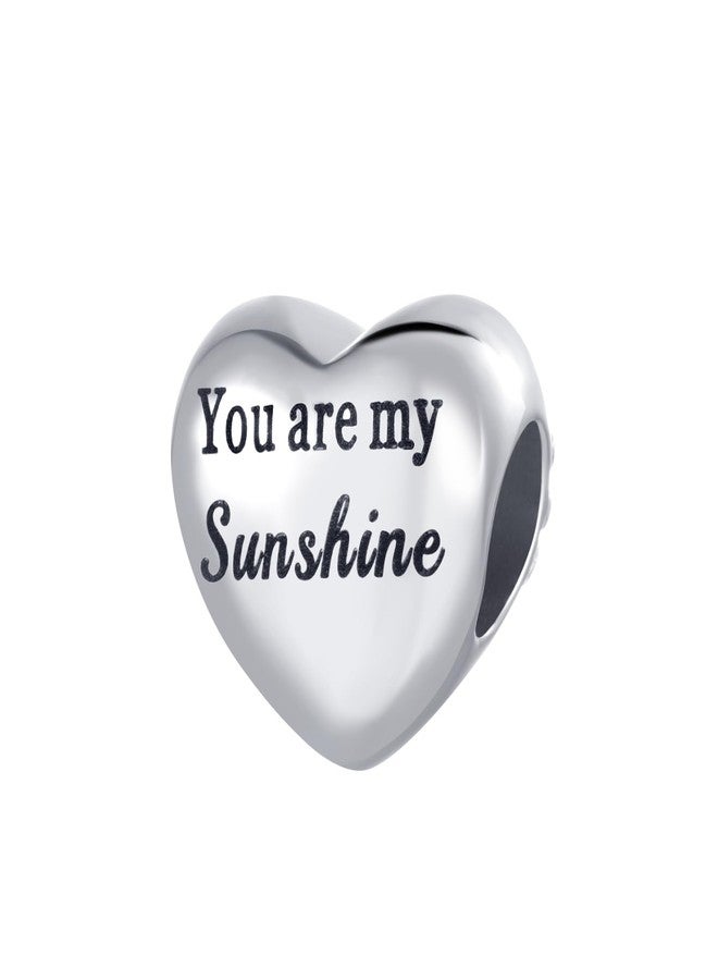 MiiFort Mom Heart Sunflower You Are My Sunshine Bead Charm Compatible with Pandora Charms Bracelets - Image 3