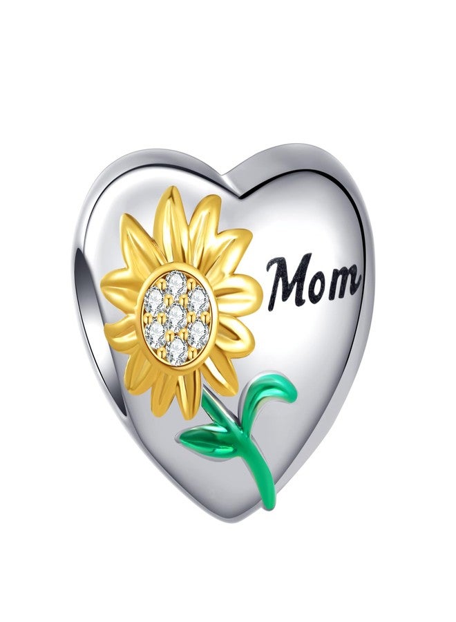 MiiFort Mom Heart Sunflower You Are My Sunshine Bead Charm Compatible with Pandora Charms Bracelets - Image 2
