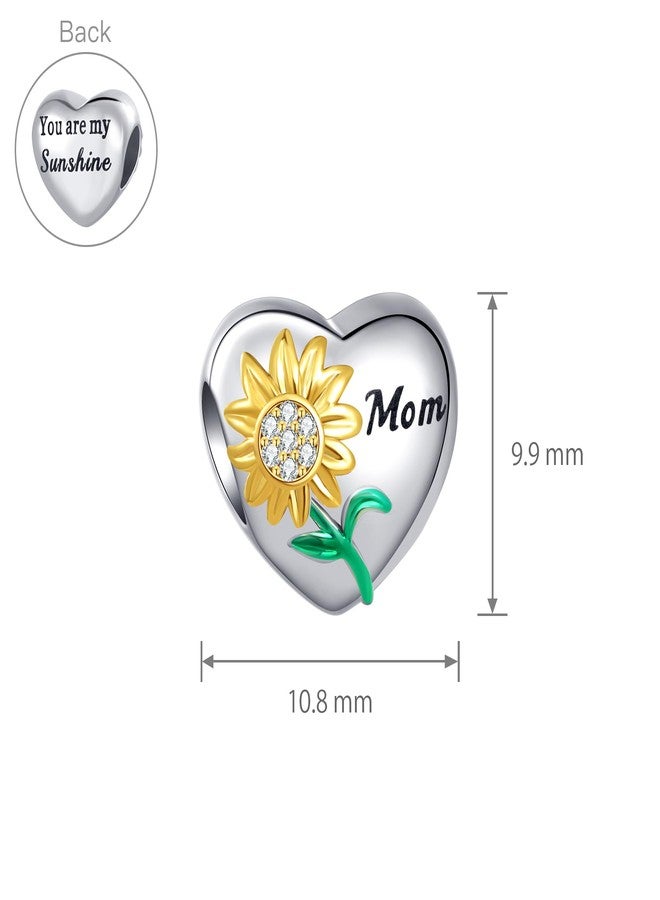 MiiFort Mom Heart Sunflower You Are My Sunshine Bead Charm Compatible with Pandora Charms Bracelets - Image 5