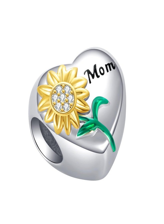 MiiFort Mom Heart Sunflower You Are My Sunshine Bead Charm Compatible with Pandora Charms Bracelets - Image 4