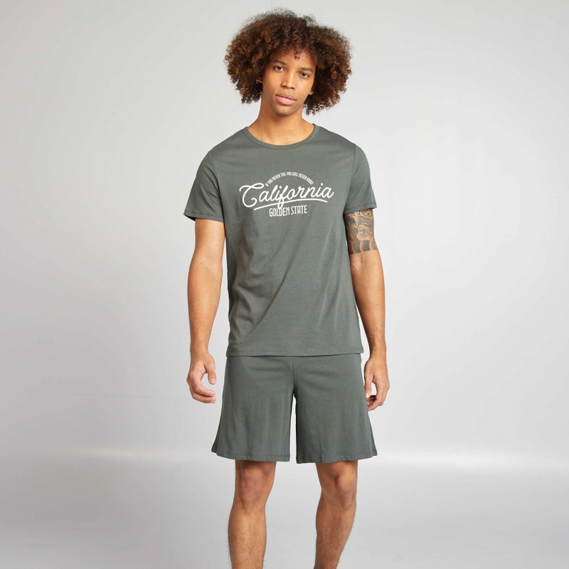 t-shirt-and-shorts-pyjama-set-2-piece-set-green-1
