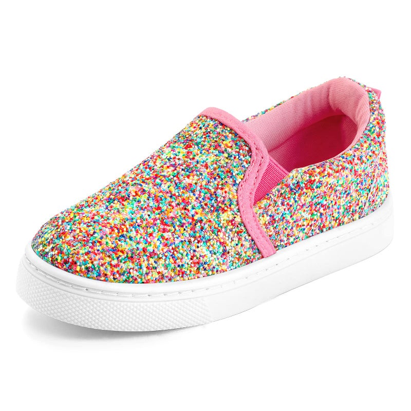 K KomForme Toddler Sneakers for Girls Boys Slip On Canvas Walking Shoes Colorful - Image 1